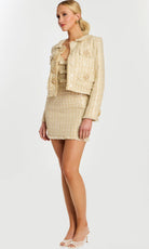 Jovani 45243 - Sweetheart Tweed Dress with Cropped Jacket - detail view