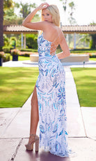 Primavera Couture 4524 - Scoop Neck Beaded High Slit Dress - view 6