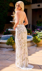 Primavera Couture 4524 - Scoop Neck Beaded High Slit Dress - view 9