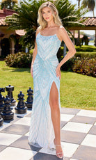 Primavera Couture 4526 - Scoop Neck Beaded Dress with Slit - view 5
