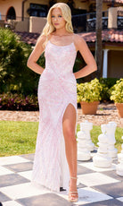 Primavera Couture 4526 - Scoop Neck Beaded Dress with Slit - view 9