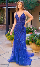 Primavera Couture 4532 - Spaghetti Strap Plunge V Prom Dress - back view