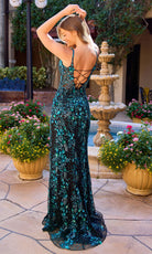 Primavera Couture 4533 - Floral Beaded Plunging Slit Dress - view 6