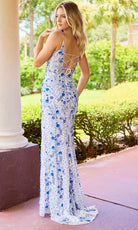 Primavera Couture 4533 - Floral Beaded Plunging Slit Dress - view 9