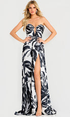 Jovani 45366 - Printed Chiffon Sweetheart Cutout Gown - designer formal gown at Silhouette Dresses