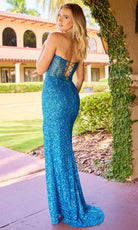 Primavera Couture 4544 - Strapless Corset Slit Prom Dress - detail view