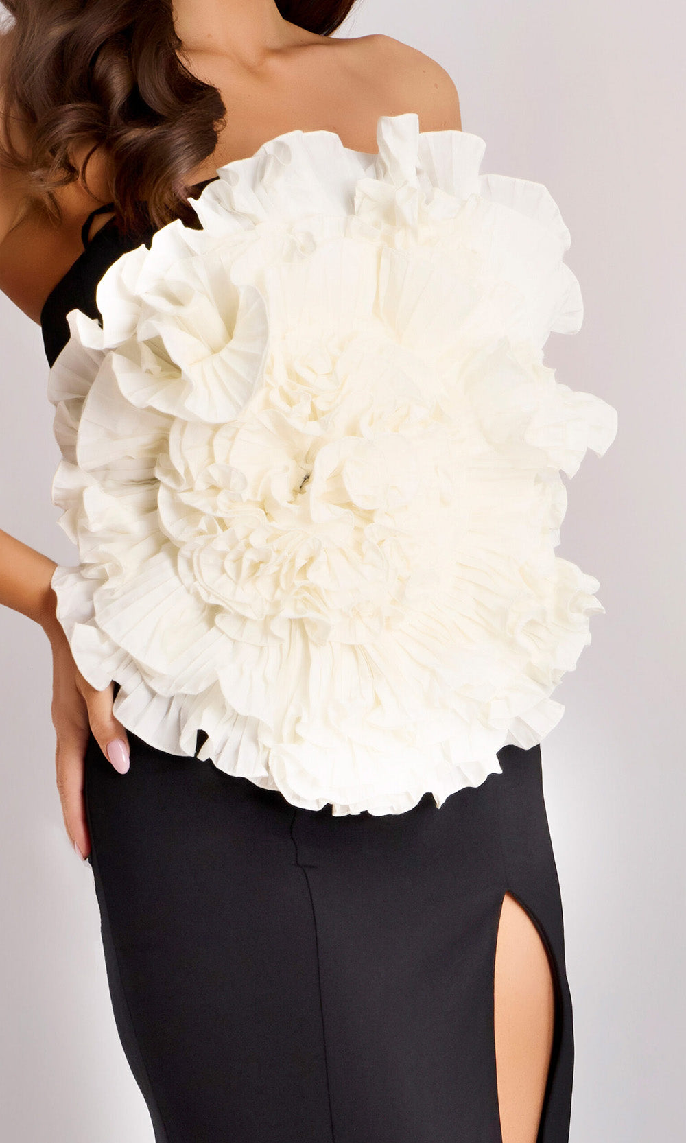 Jovani 45450 - Strapless Floral Applique Sheath Gown - back view