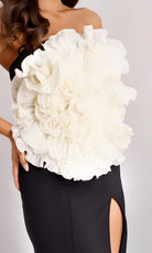 Jovani 45450 - Strapless Floral Applique Sheath Gown - back view