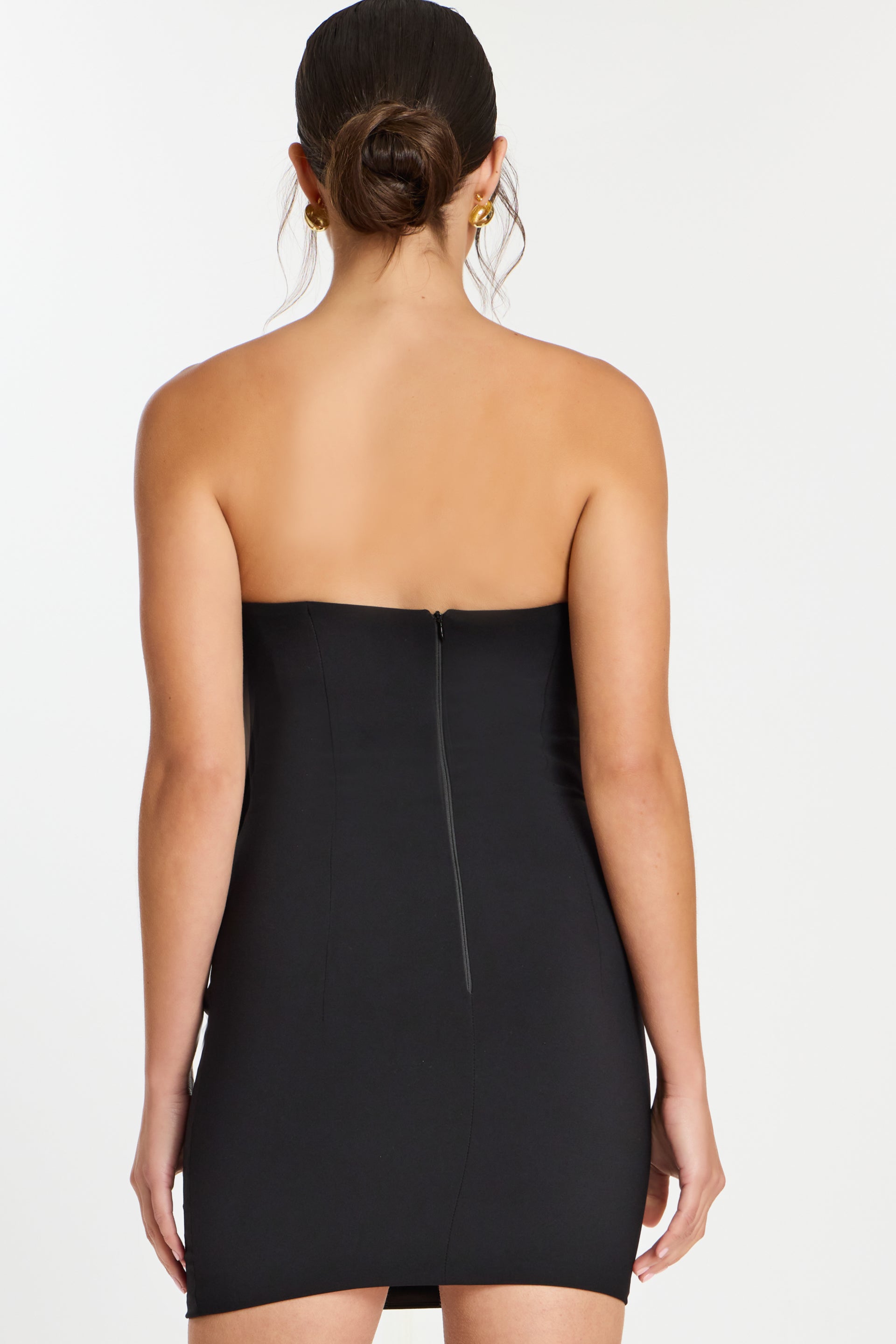 Jovani 45451 - Straight Across Mini Dress with Ruffle Bodice - back view