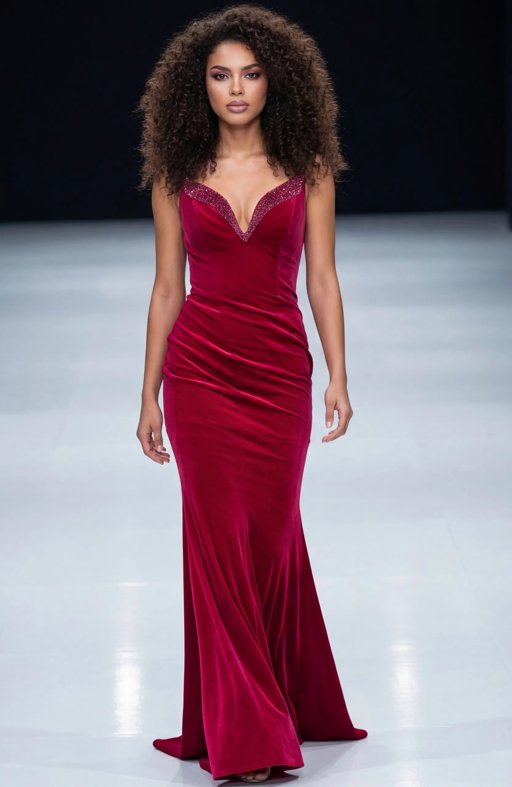 Jovani 45479 - Velvet Sweetheart Neckline Prom Dress - view 8