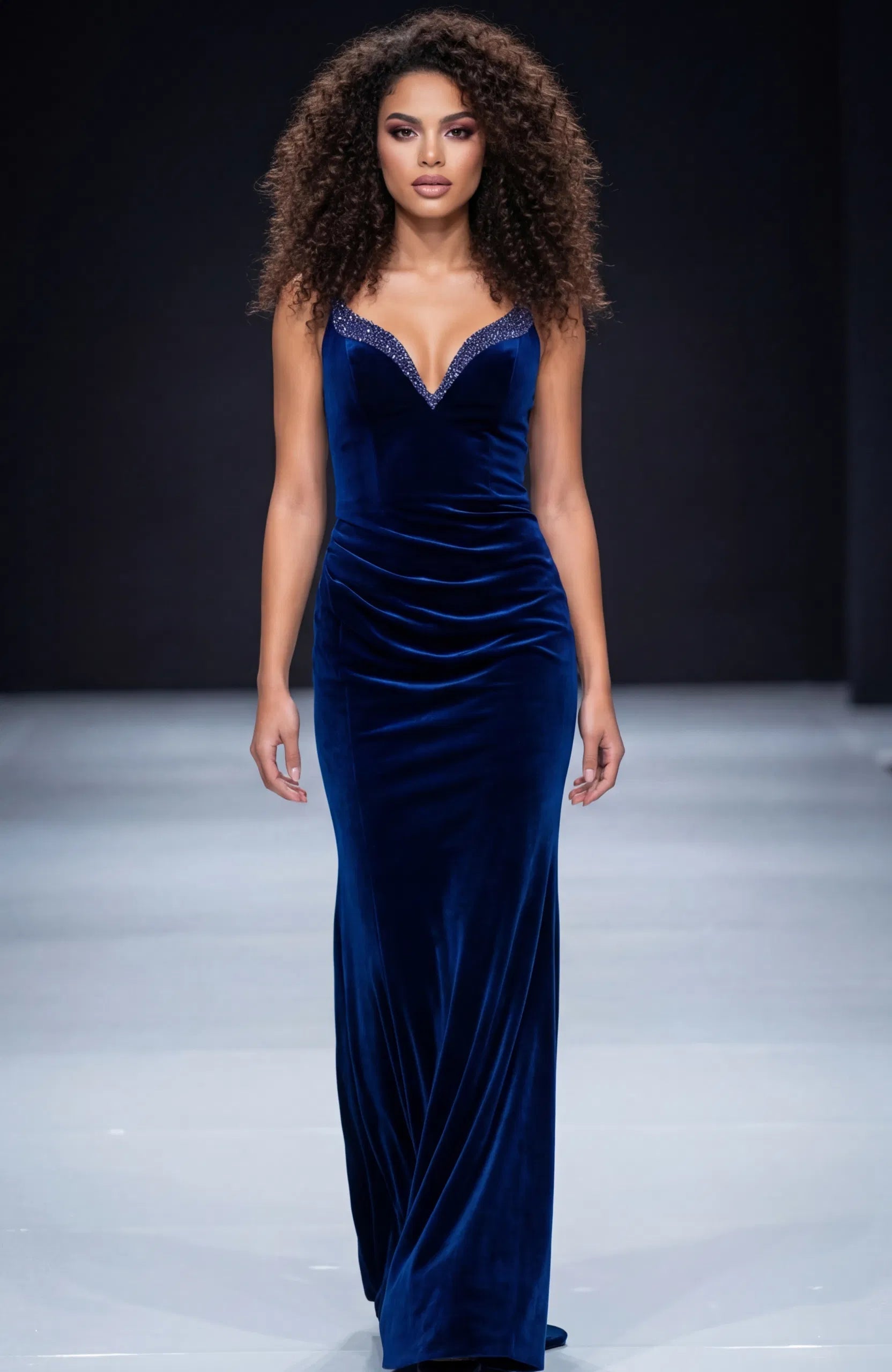Jovani 45479 - Velvet Sweetheart Neckline Prom Dress - view 10