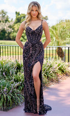 Primavera Couture 4552 - Beaded Cutout Sheath Dress with Slit - designer prom dress at Silhouette Dresses