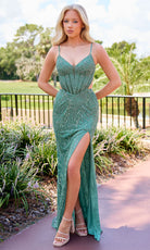 Primavera Couture 4552 - Beaded Cutout Sheath Dress with Slit - view 9