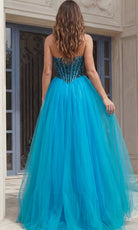 Jovani 45539 - Beaded Corset Layered Tulle Ballgown - back view