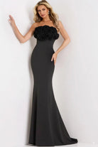 Jovani 45561 - Strapless Floral Accent Trumpet Gown - designer formal gown at Silhouette Dresses