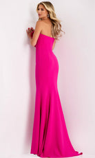 Jovani 45561 - Strapless Floral Accent Trumpet Gown - back view
