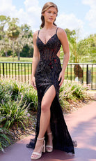 Primavera Couture 4559 - Corset Style Floral Beaded Sheath Dress - designer prom dress at Silhouette Dresses