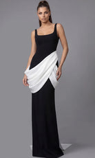 Jovani 45619 - Square Neck Draped Sheath Gown - view 4