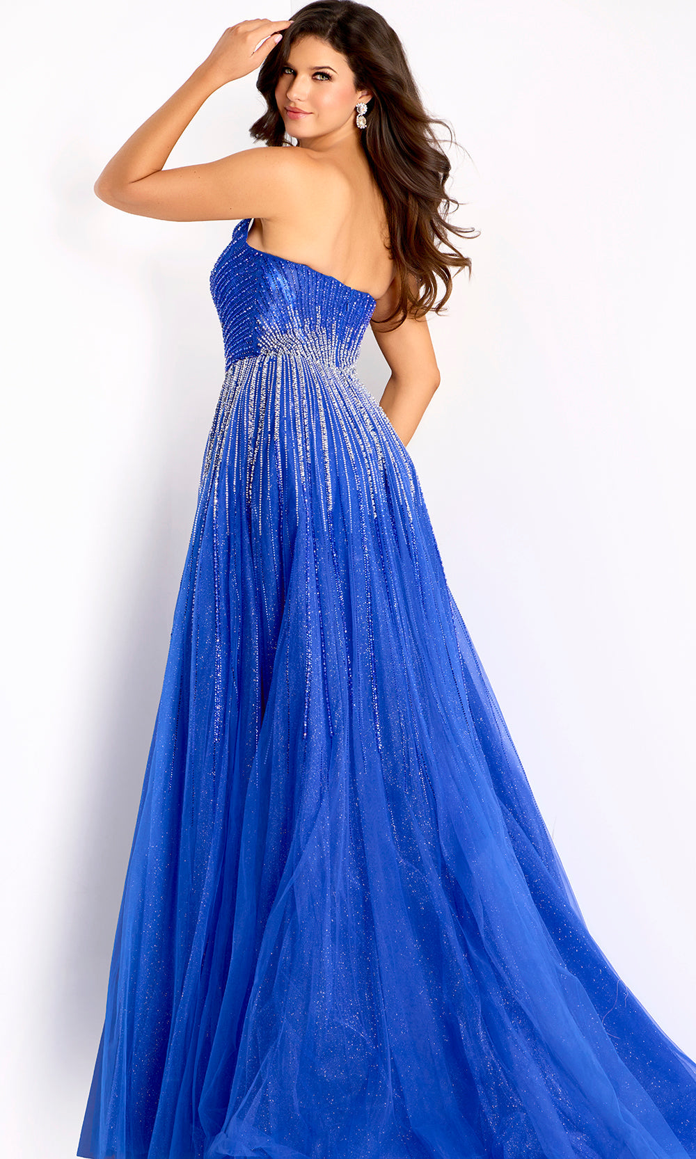 Jovani 45649 - Crystal Beaded Scoop Neckline Gown - back view