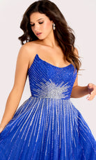Jovani 45649 - Crystal Beaded Scoop Neckline Gown - detail view