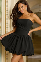 Jovani 45654 - Bubble Hem Strapless A-Line Dress - detail view