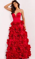 Jovani 45661 - Strapless 3D Floral Applique Ballgown - designer ball gown at Silhouette Dresses