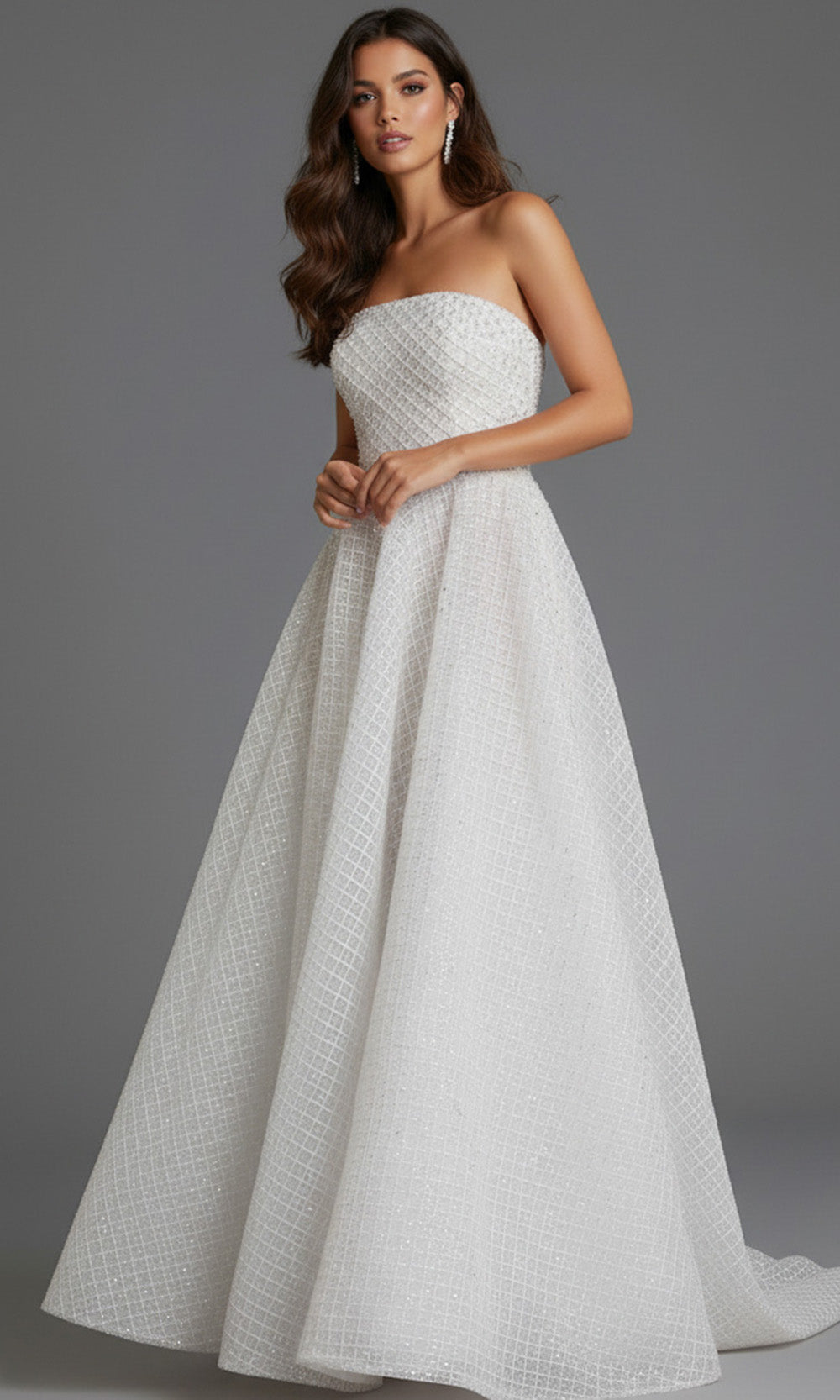 Jovani 45788 - Straight Across Textured Prom Gown - detail view