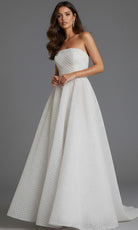 Jovani 45788 - Straight Across Textured Prom Gown - detail view
