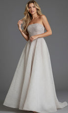 Jovani 45788 - Straight Across Textured Prom Gown - view 4