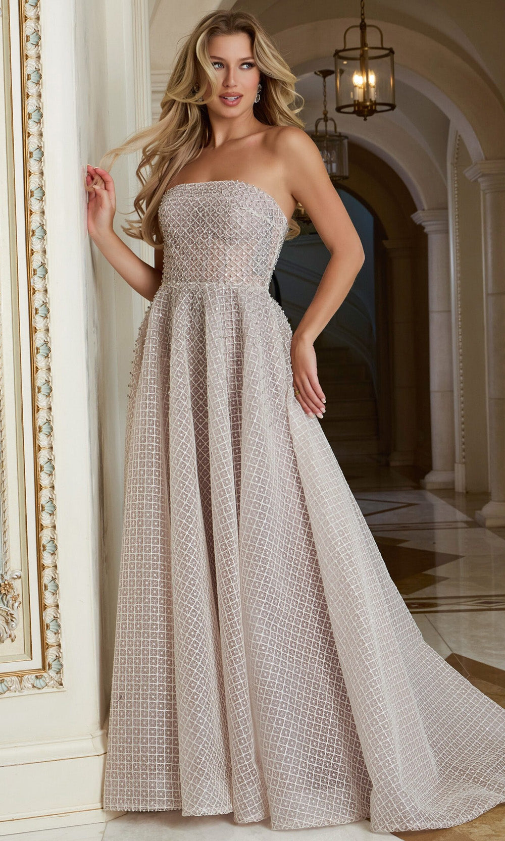 Jovani 45788 - Straight Across Textured Prom Gown - designer prom dress at Silhouette Dresses