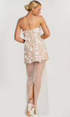 Jovani 45874 - Floral Applique Illusion Skirt Strapless Gown - view 10