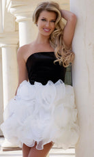 Jovani 45880 - Rosette Skirt Straight Neckline Party Dress - designer homecoming dress at Silhouette Dresses