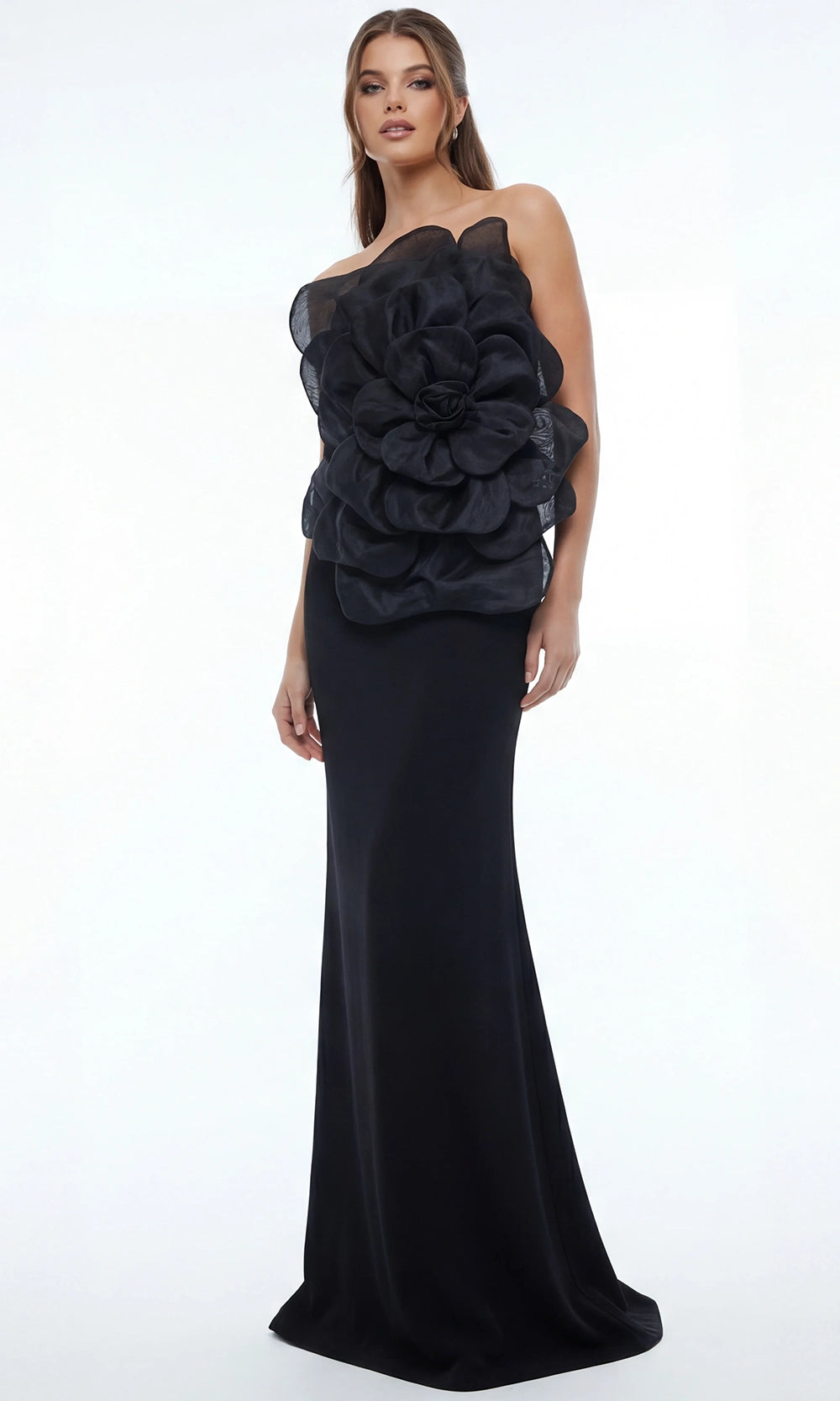 Jovani 45922 - Floral Bodice Column Gown with Slit - designer prom dress at Silhouette Dresses