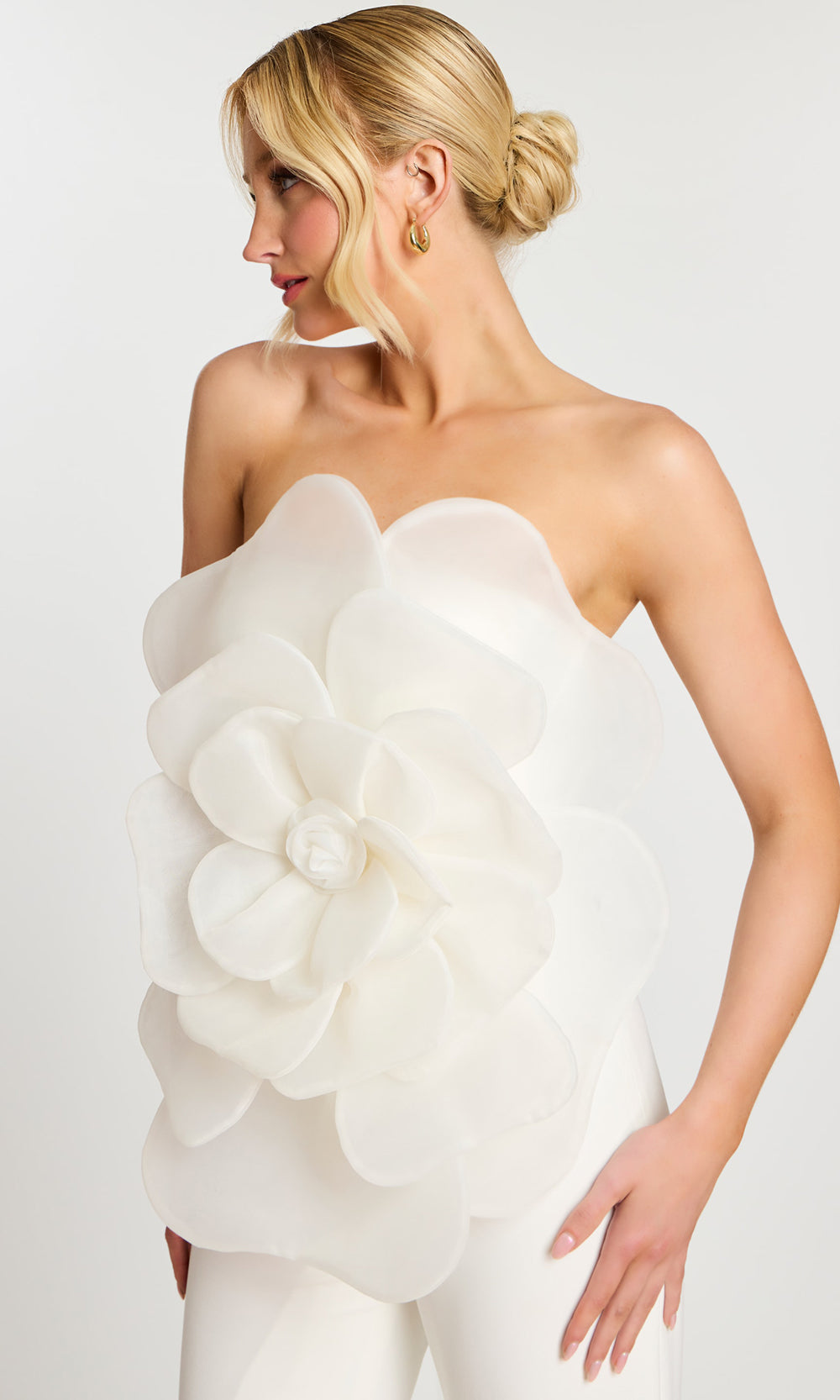 Jovani 45933 - 3D Floral Bodice Strapless Jumpsuit - view 4