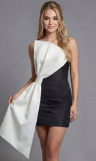 Jovani 45938 - Strapless Mini Dress with Oversized Bow Sash - designer homecoming dress at Silhouette Dresses
