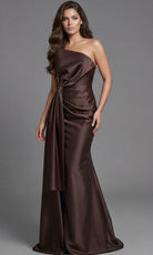 Jovani 45945 - Asymmetric Neck Draped Column Gown - designer prom dress at Silhouette Dresses