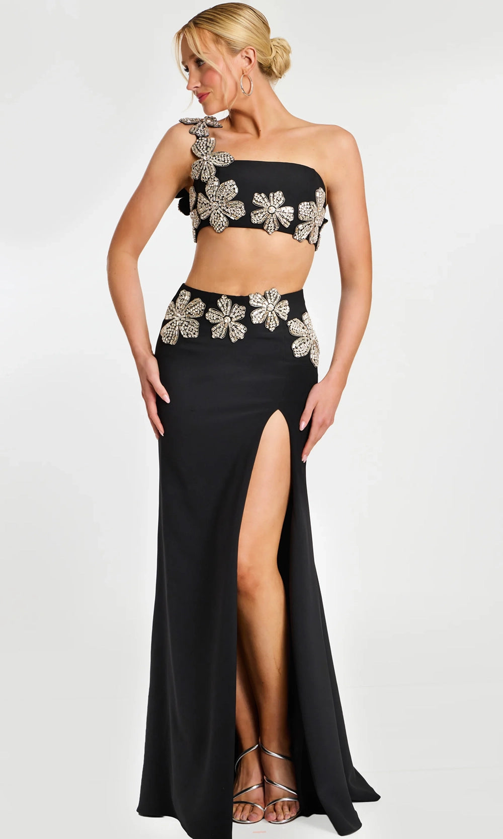 Jovani 46003 - One Shoulder Two Piece Gown with Slit - view 5