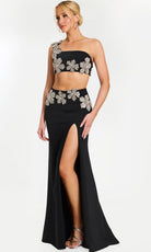 Jovani 46003 - One Shoulder Two Piece Gown with Slit - designer prom dress at Silhouette Dresses