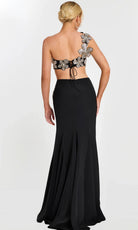 Jovani 46003 - One Shoulder Two Piece Gown with Slit - back view