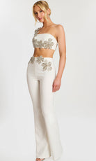 Jovani 46007 - One Shoulder Beaded Floral Pantsuit - view 9