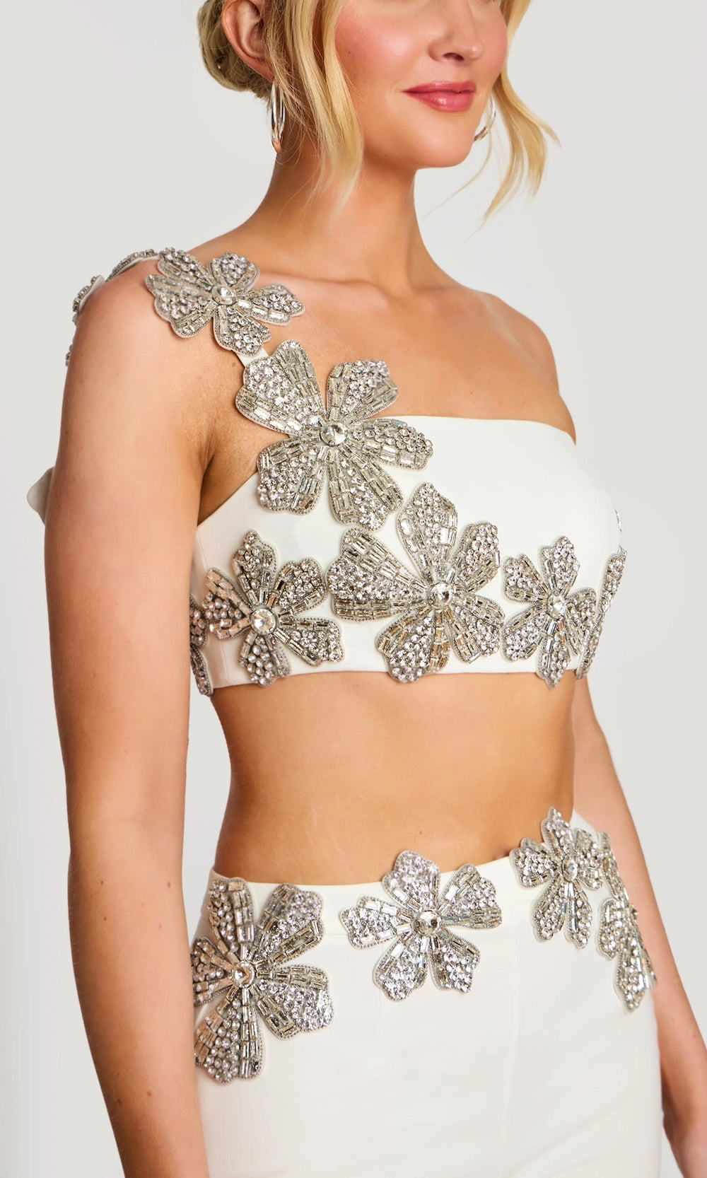 Jovani 46007 - One Shoulder Beaded Floral Pantsuit - view 4