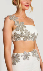 Jovani 46007 - One Shoulder Beaded Floral Pantsuit - view 4