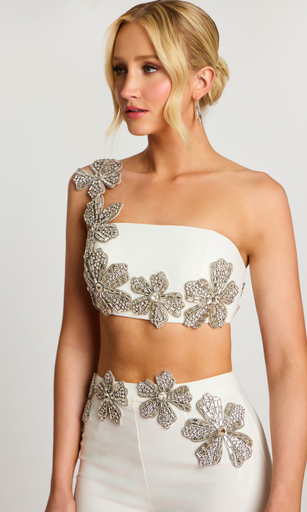 Jovani 46007 - One Shoulder Beaded Floral Pantsuit - view 5