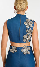 Jovani 46008 - High Neck Beaded Floral Romper - view 6