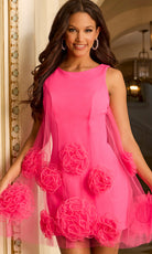 Jovani 46135 - 3D Rosette Tulle A-Line Party Dress - designer homecoming dress at Silhouette Dresses