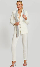 Jovani 46267 - Plunging Crepe Pantsuit with Embellished Neck Tie - designer formal jumpsuit at Silhouette Dresses