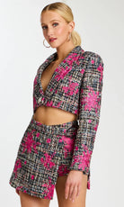 Jovani 46305 - Embroidered Tweed Two Piece Dress - detail view