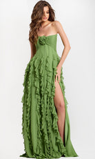 Jovani 46379 - Cascading Ruffle A-Line Prom Gown - designer prom dress at Silhouette Dresses