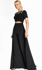 Jovani 46505 - Short Sleeve Midriff Cutout Pantsuit - view 5