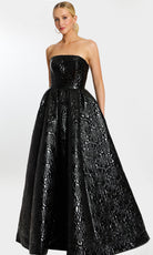 Jovani 46580 - Textured Embossed Floral Strapless Ballgown - designer prom dress at Silhouette Dresses
